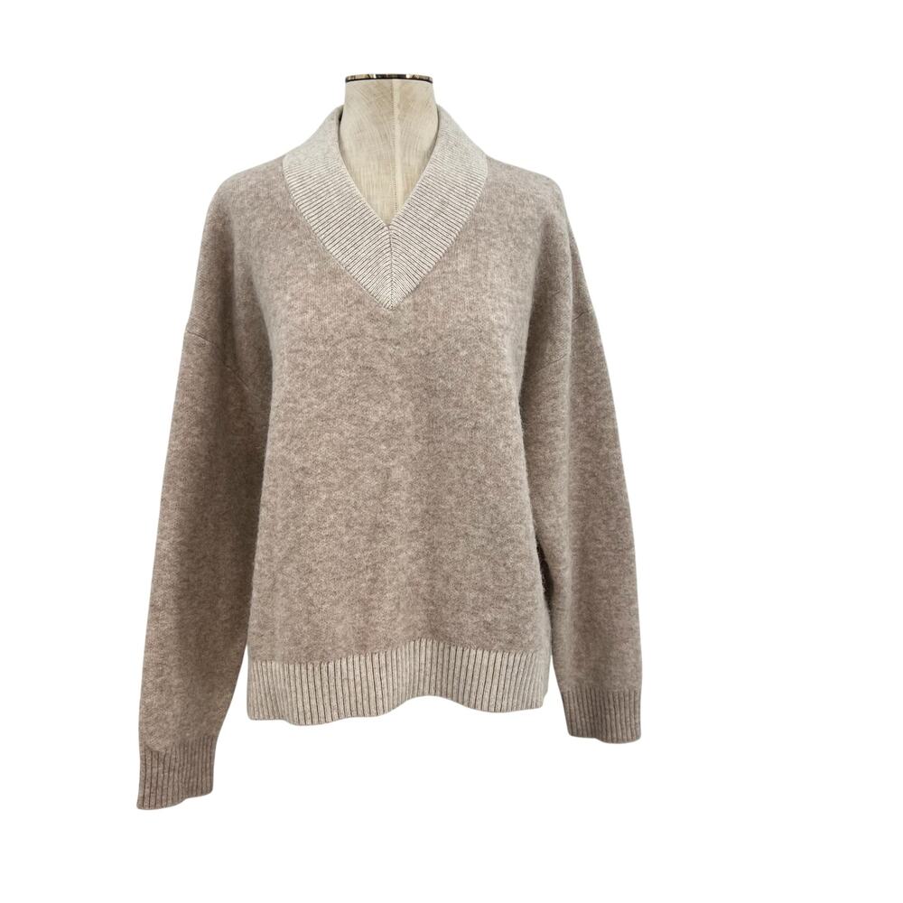Lululemon Alpaca Wool-Blend V-Neck‎ Sweater Beige Tan Size Small